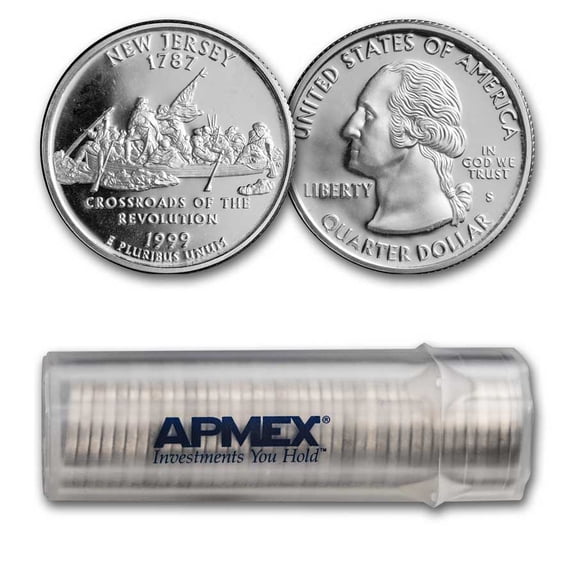 1999-S New Jersey State Quarter Gem Proof 40-Coin Roll (Silver)
