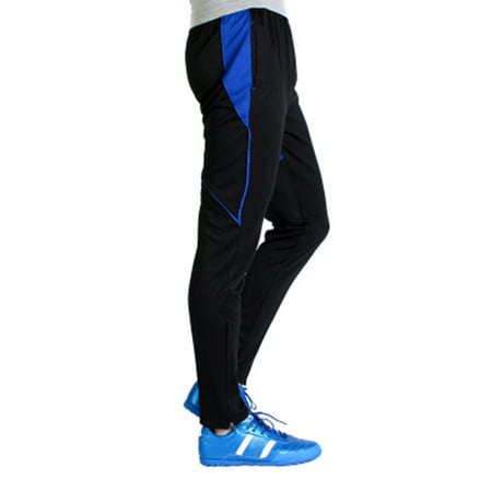 Sports Training Football Long Pants Running Sportswear Breathable Sweat Trousers Color:blue
