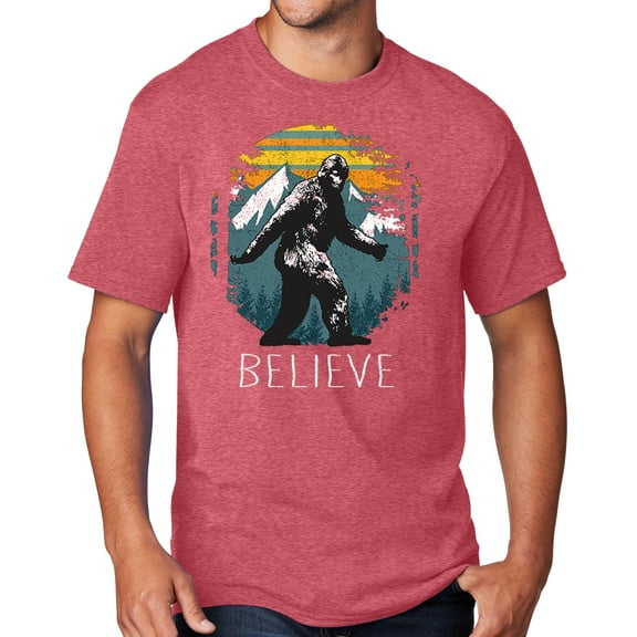 Men's Sasquatch Believe T-shirt, 5XL Heather Red