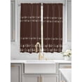 thumbnail image 2 of Rustic Botanical Bathroom Window Curtain, Japanese Herb on Brown Simple Art Light Filtering Coffee Kitchen Curtains, Bedroom Living Room Curtains 2 Panel 84"x63", 2 of 6