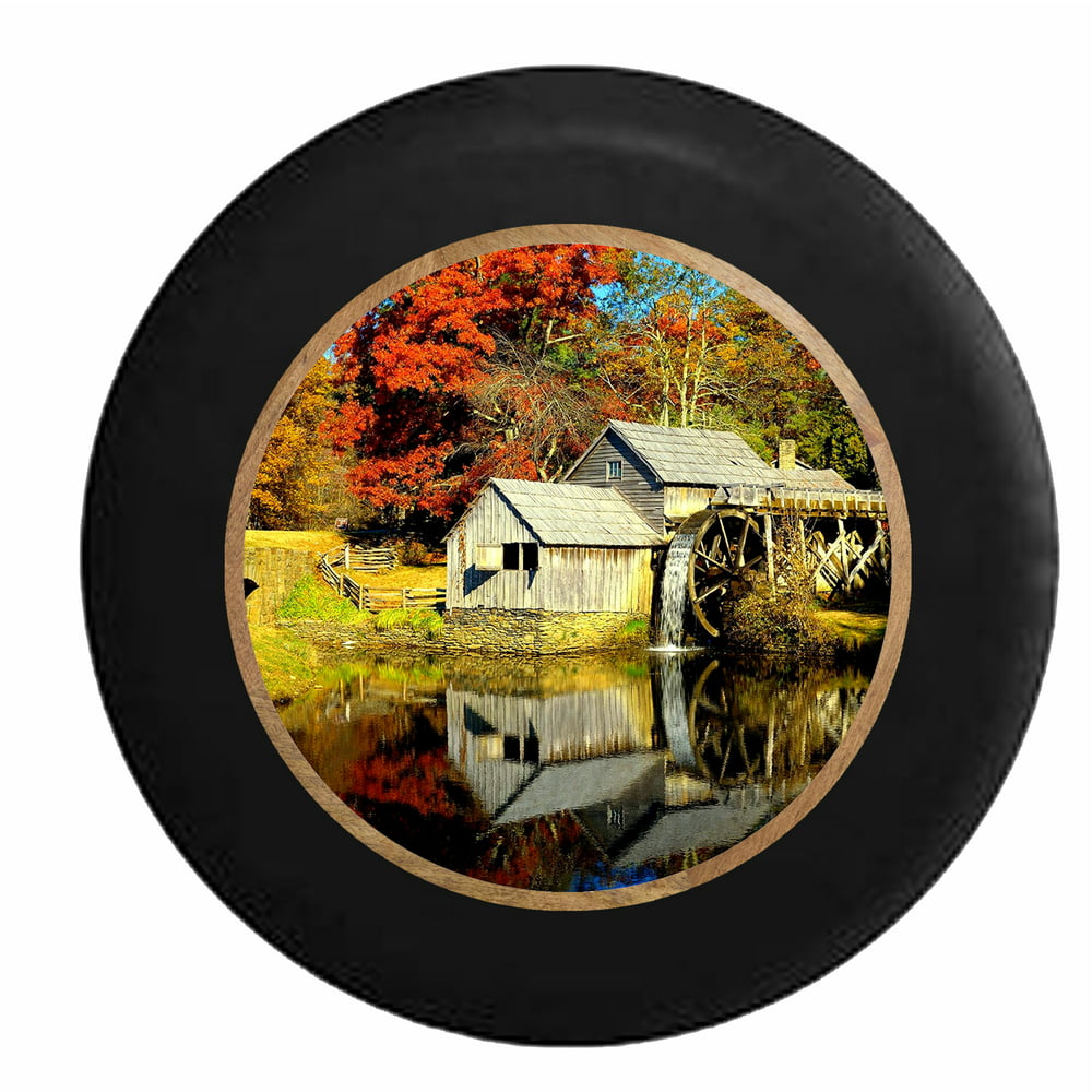 Old Mill Water Wheel in the Country Jeep RV Camper Spare Tire Cover ...