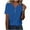 Blue, variant on Ltctricy T Shirts for Women Soft Casual Short Sleeve V Neck Quarter Button Solid Color Tunic Tops Loose Tee Blouses