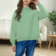 thumbnail image 5 of BLVB Girls Crewneck Sweatshirts Kids Casual Long Sleeve Loose Tops Fall Comfy Lightweight Cute Pullovers 5-15 Years, 5 of 7