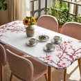 thumbnail image 3 of Cherry Blossom Table Cloths for 3 Foot Rectangle Tables, Spring Pink Floral Branches Watercolor Patio Waterproof Elastic Fitted Tablecloths, Washable Rectangular Table Cover for Camping, 3 of 8