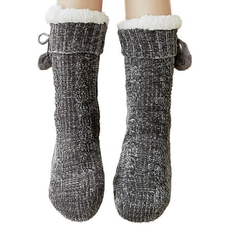 

LINGJIA Women s Xmas Winter Thermal Fleece Fuzzy Knitted Floor Socks Lounge Soft Christmas