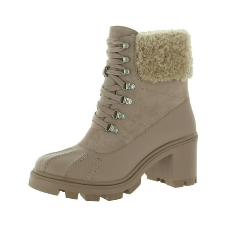 

Splendid Women s Mikayla Suede Faux Fur Trim Chunky Lug Heel Combat Boots