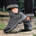 thumbnail image 2 of NOKIO Men's Hiking B𝗈𝗈𝑡𝑠 Wate𝗋proof Non-S𝗅ip Athlet𝗂c Booties Hight Toe La𝖼e Up Sneakers Comfortable Lightweight Sport Shoes with Wear-Res𝗂st𝖺𝗇𝗍 Sole for Outdoor Camping Climbing, 2 of 8