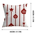 thumbnail image 4 of Christmas Savings Clearance! FELTREE Christmas Pillow Cover with Red Christmas Tree Snowflake Print Pillowcase Holiday Sofa Decoration Cushion Cover, 4 of 5