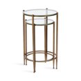 thumbnail image 4 of Kate and Laurel Solange Traditional Two-Piece Metal Nesting Table Set, 17 x 17 x 27, Antique Gold, Vintage Side Nesting Tables for Living Room Decor and Display, 4 of 9
