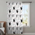 thumbnail image 3 of Rooster Farmhouse Black Sheer Curtains 108" Extra Long, Farm Animals Simple Art Modern Light Filering Curtains, Privacy Drapes Simi Floor to Veiling Curtain for Living Room Large Window Treatment, 3 of 9