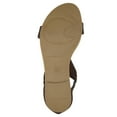 thumbnail image 6 of Womens Metal Detail Flat Faux Leather Sandals, 6 of 8