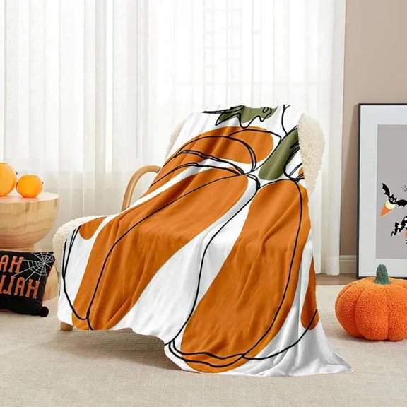 Autumn Blanket, Flannel Throw Blanket with Seasonal Design, Decorative Cover for Sofa Couch Bed Living Room Bedroom Fall Home Decor,One Size