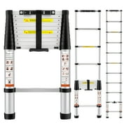 BENTISM 10.5FT Telescoping Ladder 375lbs Load Capacity Aluminum Telescopic Extension Ladder, Multi-purpose Collapsible Ladder for RV，Home or Outdoor Work