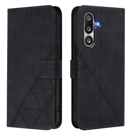 Phone Case for Samsung Galaxy M36 Wallet PU Leather Case with Card Slots Kickstand Shockproof Magnetic Flip Phone Cover, Black
