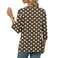 thumbnail image 7 of Feancey 3/4 Sleeve Womens Tunic Tops V Neck Casual Polka Dot Print T-Shirts Loose Fit Dressy Office Work Shirts Soft Cute Tees for Women Brown XL, 7 of 7