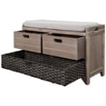 thumbnail image 6 of Aukfa Wood Storage Bench with Removable Basket and 2 Drawers for Entryway - Light Brown, 6 of 8