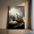 thumbnail image 3 of 1pc Jesus Calming the Storm in a Boat Framed Decor room hanging Wall Picture Decor for Home Gifts, living room, bathroom, bedroom, kitchen wall art decor canvas wall art, 3 of 6