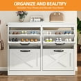 thumbnail image 6 of Uforic Shoe Cabinet with 4 Flip Drawers, Farmhouse Narrow Shoe Rack Organizer with Metal Legs, White, 6 of 9