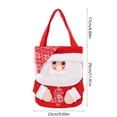 thumbnail image 3 of Christmas Knitted Gift Bag, Red Snowman Candy Tote Bag with Handles, Reusable Knit Cloth Holiday Gift Sack for Candy, Small Presents, and Christmas Decorations, 3 of 5