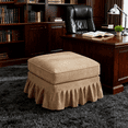 thumbnail image 6 of JERFIT Convertible Ottoman with Removable Ruffle Skirt, Light Coffee Chenille Accent Stool for Living Room, Multi-Functional Footrest Storage Bench, 6 of 7