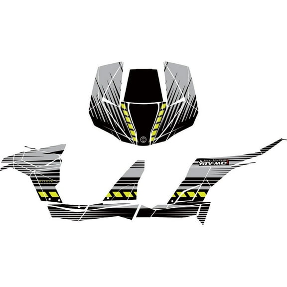Attack Graphics Brute Complete UTV Graphics Kit Grey/Black/Magna Green for Can-Am Maverick 1000 X mr DPS 2018
