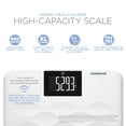 thumbnail image 2 of Báscula de baño Conair para medir el peso corporal, apta para FSA/HSA, de alta capacidad y con parlantes, disponible en inglés y español, con límite de peso mejorado de 300 kg, pantalla LCD retroilumi, 2 of 5