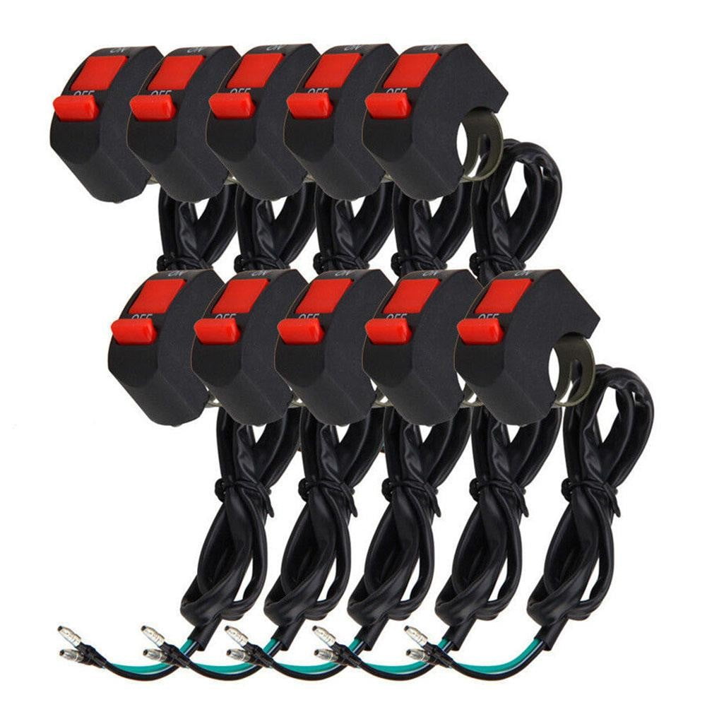 GLFILL 10 Pcs 7/8" Motorbike 12V/10A Handlebar Mount Headlight Kill