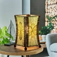 thumbnail image 3 of Eangee Home Design Hourglass Table Lamp, Shade Made Of Jackfruit Leaves, 10x10x15 Inches, 3 of 5
