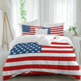 thumbnail image 2 of American Flag Duvet Cover Set, Blue Red USA Flag Soft Duvet Cover Full Size Bedding Set 4 Pieces, 1 Quiltcover and 2 Pillowcases with Zipper, 1 Bed Sheet for All Seasons, 2 of 9