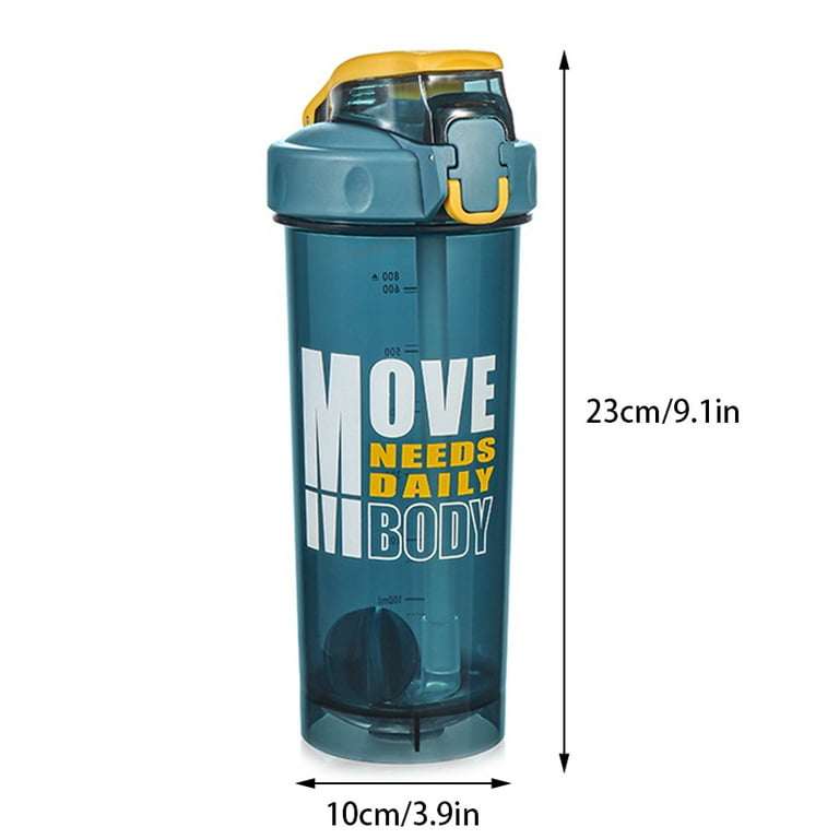 800ML Water Bottle With Straw Water Bottle With Soft Straw And Carry Loop  For Gym Camping Workouts Outdoors Blue