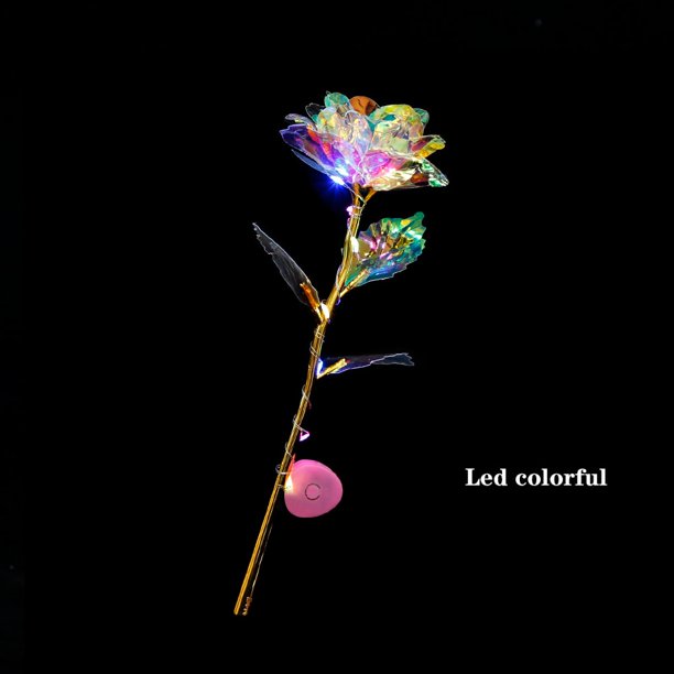 Led 24K Foil Plated Roses Mother's Day Gift Artifical Flowers Wedding Home Decor Lighting Roses Creative Valentine's Day GiftNo Box Gao Jinjia LED