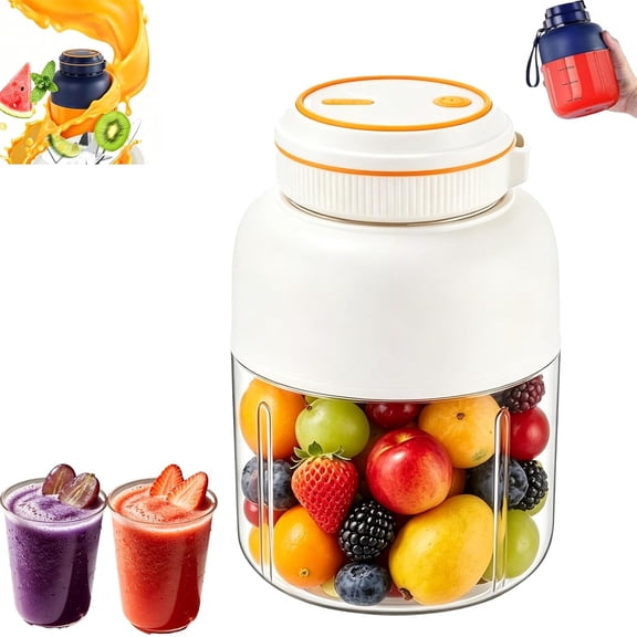 28/45 Oz Wireless Juicer Cup, Portable Wireless Juicer Cup with 38-Blades, 3-Speed Fresh Juice Portable Blender for Fruits, Vegetables (White,28oz)
