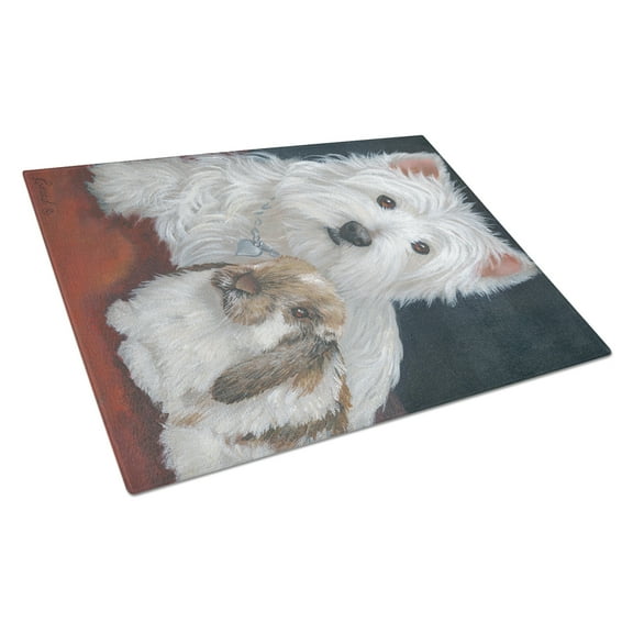 Westie Rabbit Harmony Glass Cutting Board Large PPP3207LCB