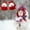 Red, variant on HOARBOEG Tenns Winter Snowman Gloves, Warm Half Finger Knitted Gloves with Snowman Design, Open Finger Top for Easy Grip, Christmas Themed Teens Gloves
