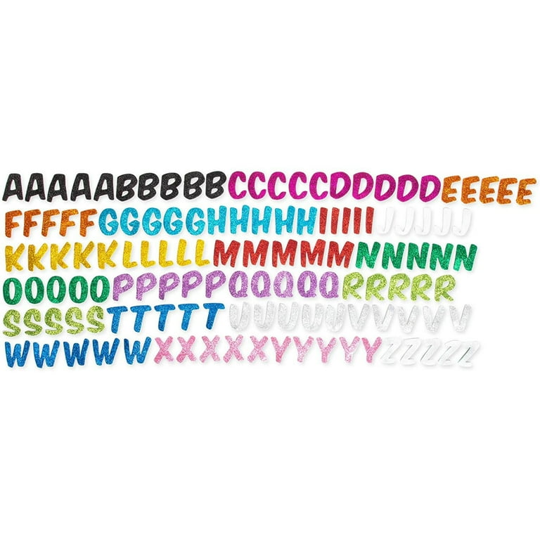 Glitter Foam Alphabet Letter Stickers for Kids, Self Adhesive, A-Z in 13 Colors (130 Pieces)