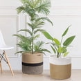 thumbnail image 1 of Cesta para plantas con forro, Macetas de tela para interiores para macetas de 20 cm Cuerda de algodón de yute Decoración de macetas Cesta de lavandería plegable Cesta de almacenamiento LingWen 9024715180438, 1 of 1