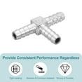 thumbnail image 4 of 2Pcs 5/16" Conector de manguera Tee, Adaptador de conector de manguera de tubo de acero inoxidable de 3 vías para sistemas de vacío, Conexiones de tubería industrial, Plata, 4 of 6