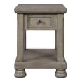 thumbnail image 2 of Benzara 1 Drawer Wooden End Table with Bun Feet and Open Bottom Shelf, Gray, 2 of 5