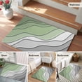 thumbnail image 5 of Area Rug 2x3ft Sage Green Gradient Stripe Ripple Area Rugs Washable Low Pile Floor Carpet for Bedroom, White Gray Abstract Line Non Slip Soft Rugs for Living Room Entryway Dining Room, 5 of 9