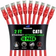 thumbnail image 1 of Cable Ethernet Maximm Cat6 0,6 m Paquete de 10 Rojo 10 Gbps, 1 of 8