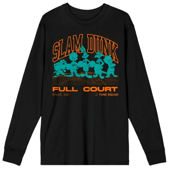 Space Jam 2 A New Legacy Slam Dunk Mens Black Long Sleeve Shirt-XXL
