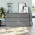 thumbnail image 5 of Kappesberg Foster Gray 50.3"W 6-Drawer Dresser and Two 3-Drawer Chests Bedroom Set - for Adults and Teens, 5 of 6