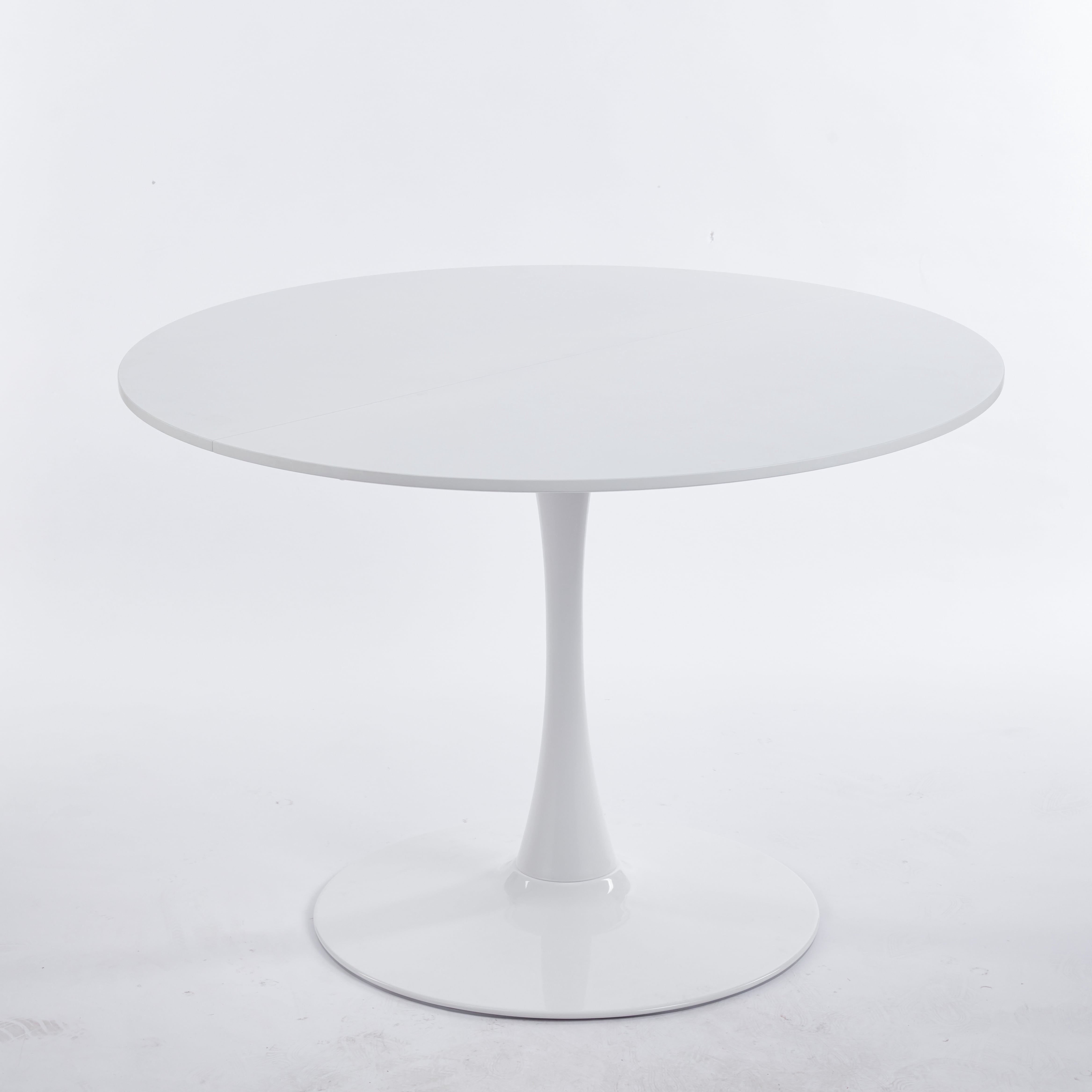 Mintazer 42.1" Large Round Dining Table Top Tulip Table for 4-6 People, Mid-Century MDF Kitchen Table for Dining Room, White