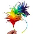 thumbnail image 2 of Dilunave Diadema de Plumas de Colores Tocado Diademas Cosplay Diadema para el Cabello Tocado de Fiesta de Carnaval Diadema de Plumas de Arco Iris Disfraz de Plumas para el día de Pascua Boda Fiesta, 2 of 5
