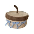thumbnail image 2 of UUHYTG Rope Cake Shaped Storage Basket with Lid, Decorative Organizer for Toys Keys and Small Items in Bedroom Nursery or Living Room, Soft Flexible Space-Saving Storage, 2 of 6