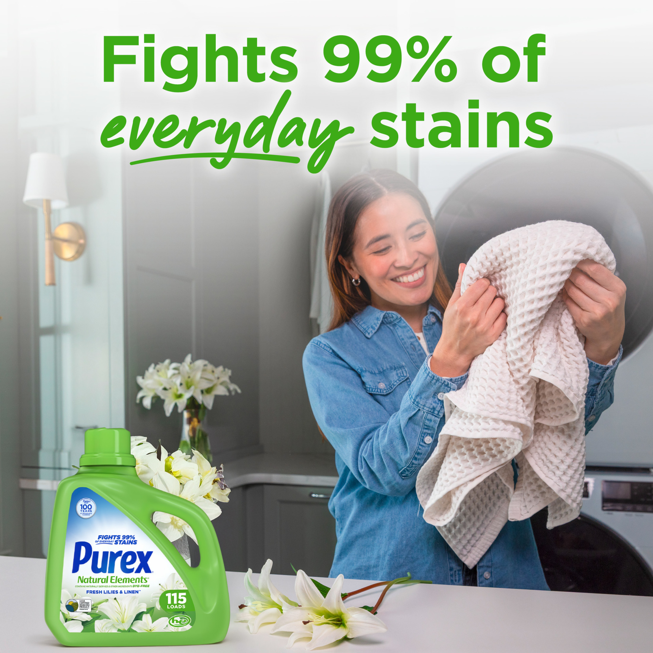 Purex Natural Elements Liquid Detergent, Fresh Lilies, 150 fl oz photo 5