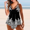 thumbnail image 2 of Modesto Trajes de Baño para las Mujeres Multicolor Impresión Trasera Corte Pantalones de Natación Sling Dividido Conjunto, 95% Nylon 5% Spandex Traje de Baño para Piscina, Playa, 2 of 3