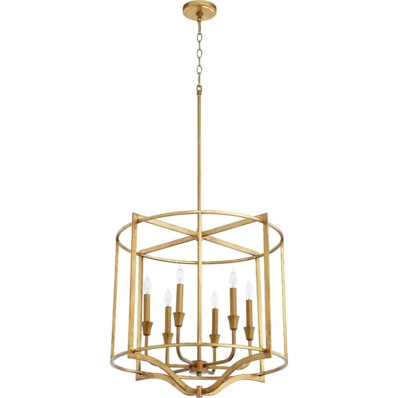 6414-6-74-Quorum Lighting-Marquee - 6 Light Nook Pendant In Traditional Style-22.5 Inches Tall and 24.25 Inches Wide-Gold Leaf Finish -Traditional
