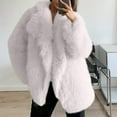 thumbnail image 2 of Juebong Womens Oversized Faux Fur Coats Luxury Warm Furry Jackets Long Sleeve Lapel Shaggy Parka Winter Jacket Furry Open Front Outerwear White,XL, 2 of 7
