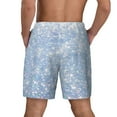 thumbnail image 3 of Kdxio White Bule Glitter Print Men'S Swim Trunks With Compression Liner 7 Inch Inseam Quick Dry Swim Shorts, 3 of 7